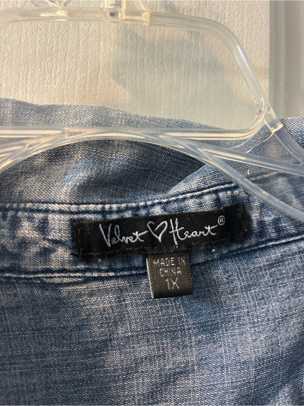 Velvet Heart 100% Tencel Chambray Tiered Shirt Dress — Size 1X - Picture 2 of 2